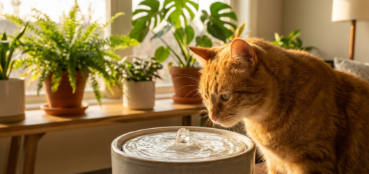 fonte de água para gatos
